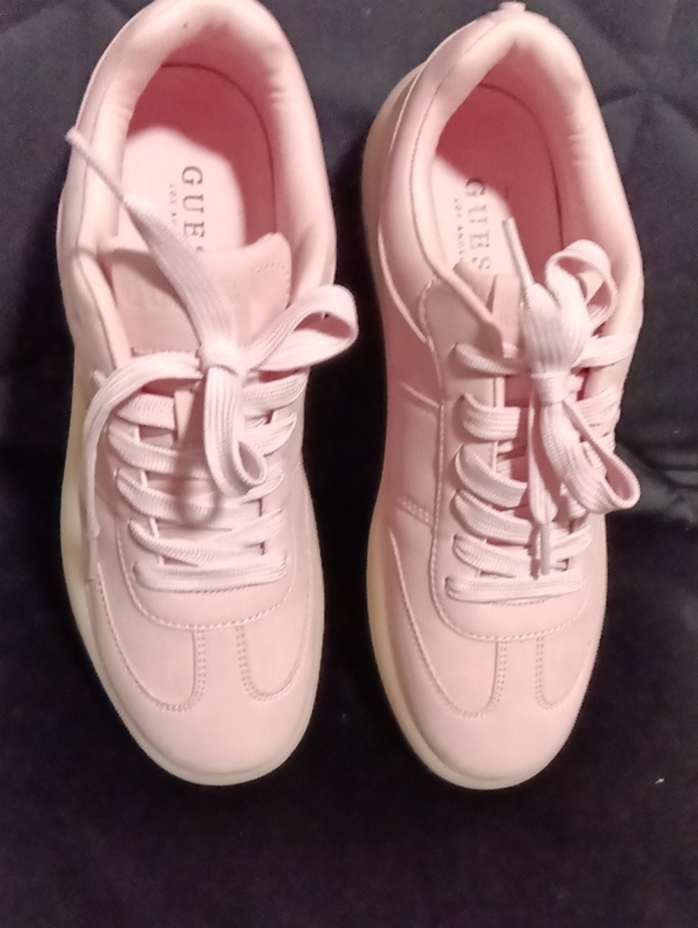 GUESS Women's Light Pink Lace-Up Sneakers
